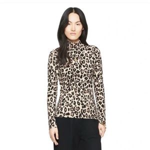 Kate Spade Women's‎ Cheetah Print Mock Neck Ponte Knit Top Size 4